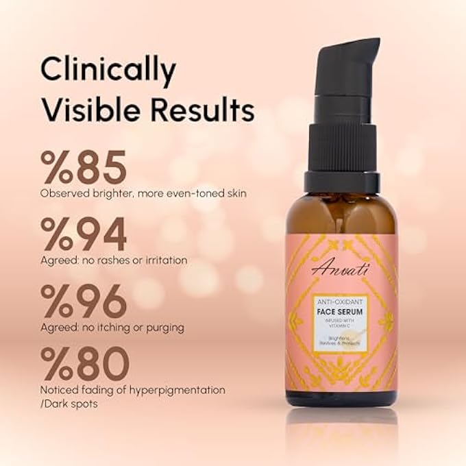 Anvati VITAMIN C SERUM FOR FACE  VITAMIN ILLUMINATING WITH HYALURONIC ACID  WRINKLES AND DARK SPOT CORRECTING GLOW SERUM  FACE MOISTURIZER WITH VITAMIN C AND HYALURONIC ACID -30ML - Image 3